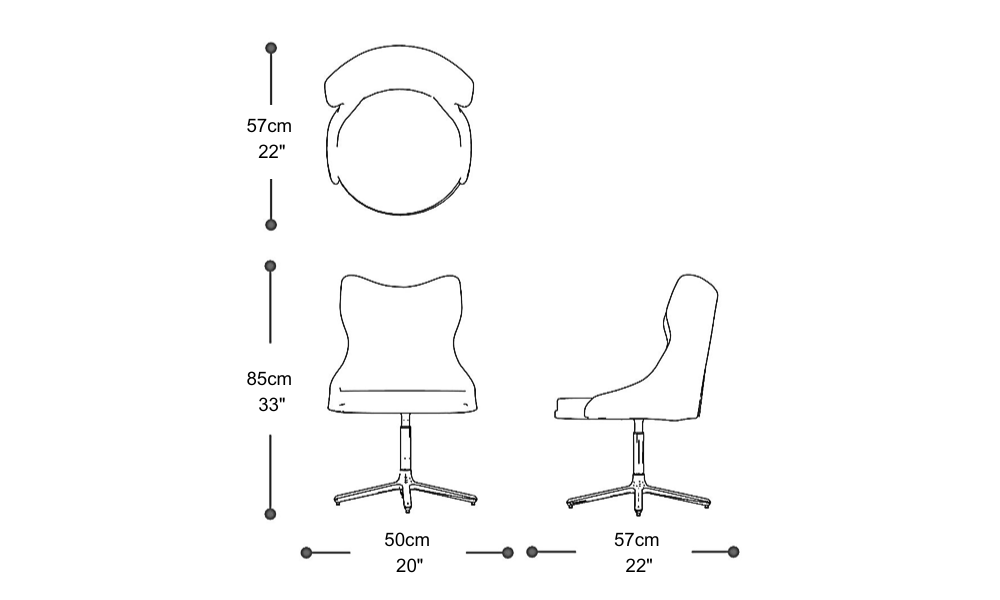 Image of the main dimensions of the product